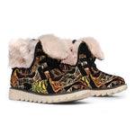 Spiritual Girl Mandala Print Winter Boots