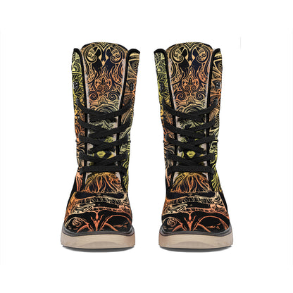 Spiritual Girl Mandala Print Winter Boots