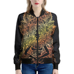 Spiritual Girl Mandala Print Women's Bomber Jacket