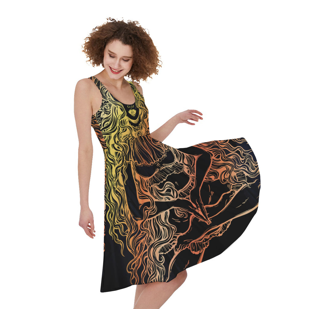 Spiritual Girl Mandala Print Women's Sleeveless Dress