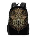 Spiritual Hamsa Hand Of Fatima Print 17 Inch Backpack
