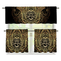 Spiritual Hamsa Hand Of Fatima Print 3 Piece Kitchen Curtains