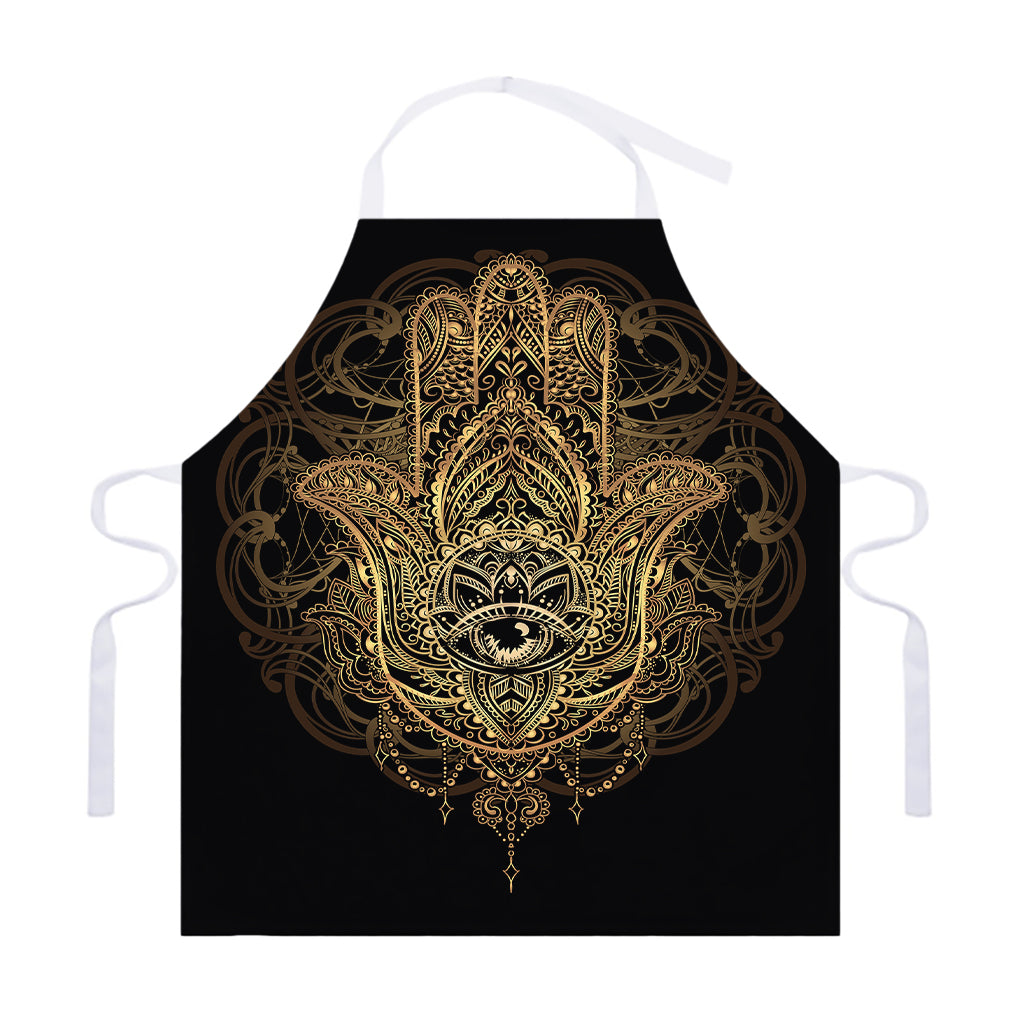 Spiritual Hamsa Hand Of Fatima Print Adjustable Apron