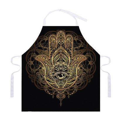 Spiritual Hamsa Hand Of Fatima Print Adjustable Apron