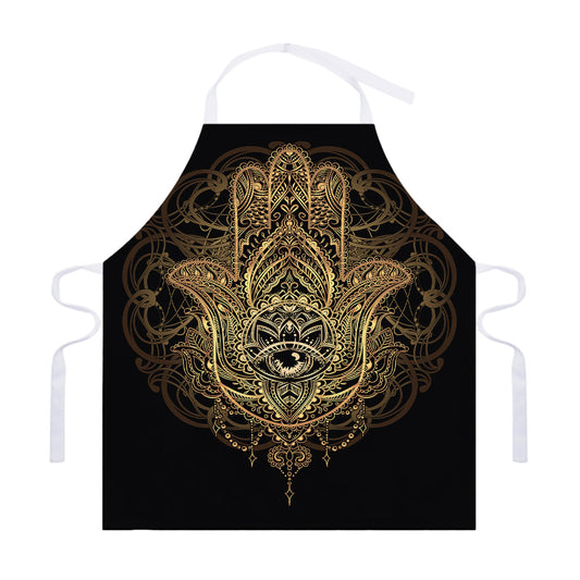 Spiritual Hamsa Hand Of Fatima Print Adjustable Apron