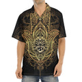 Spiritual Hamsa Hand Of Fatima Print Aloha Shirt