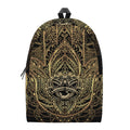 Spiritual Hamsa Hand Of Fatima Print School Backpack