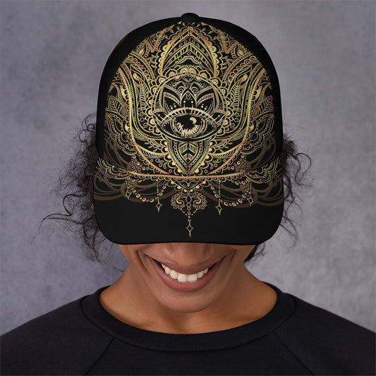 Spiritual Hamsa Hand Of Fatima Print Baseball Cap