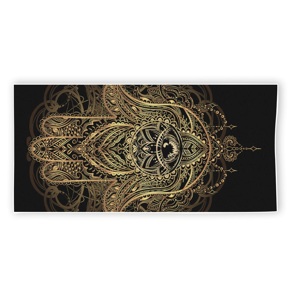 Spiritual Hamsa Hand Of Fatima Print Beach Towel