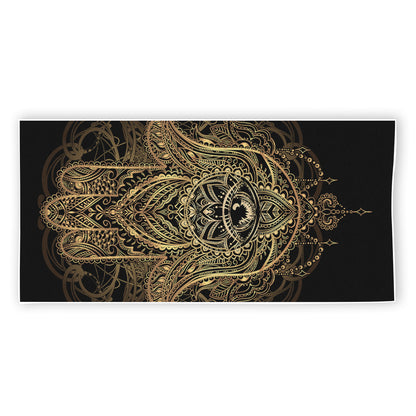 Spiritual Hamsa Hand Of Fatima Print Beach Towel