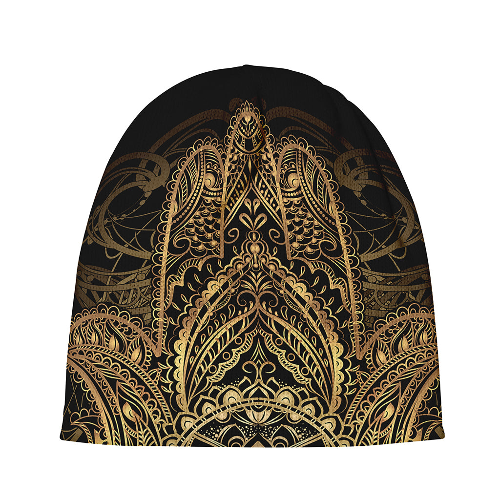 Spiritual Hamsa Hand Of Fatima Print Beanie
