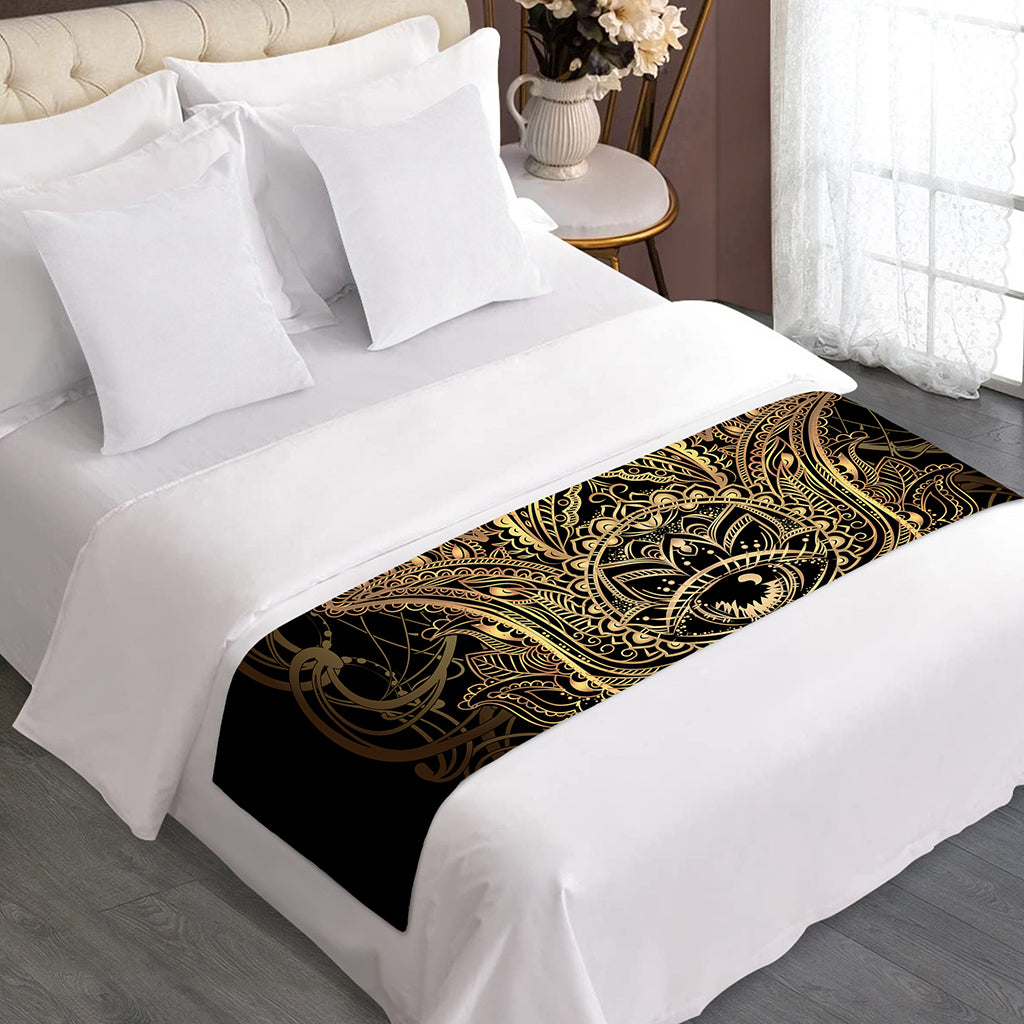 Spiritual Hamsa Hand Of Fatima Print Bed Runner