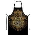 Spiritual Hamsa Hand Of Fatima Print Bib Apron With Pocket