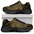 Spiritual Hamsa Hand Of Fatima Print Black Chunky Shoes