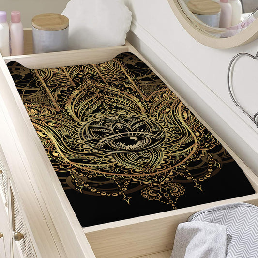 Spiritual Hamsa Hand Of Fatima Print Changing Pad Cover