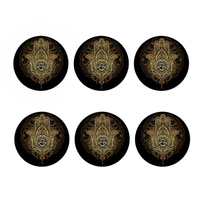 Spiritual Hamsa Hand Of Fatima Print Coaster Set