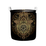 Spiritual Hamsa Hand Of Fatima Print Collapsible Laundry Basket