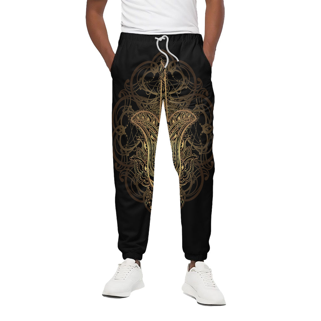 Spiritual Hamsa Hand Of Fatima Print Cotton Pants