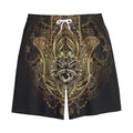 Spiritual Hamsa Hand Of Fatima Print Cotton Shorts