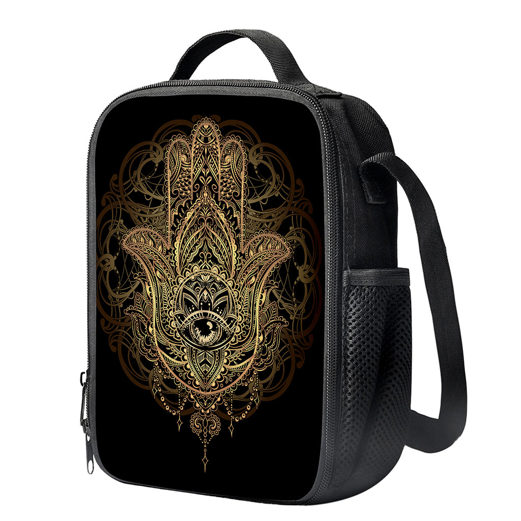 Spiritual Hamsa Hand Of Fatima Print Crossbody Lunch Bag
