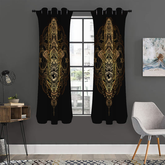 Spiritual Hamsa Hand Of Fatima Print Curtain