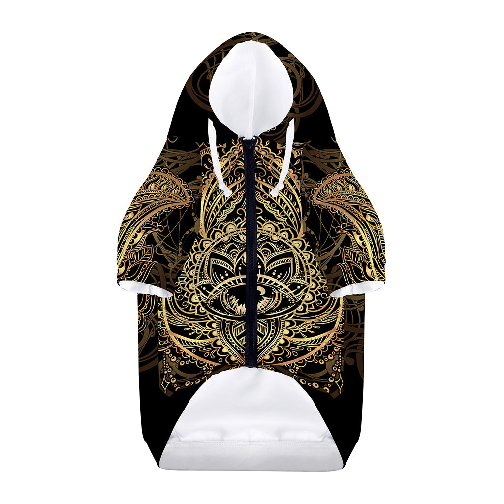 Spiritual Hamsa Hand Of Fatima Print Dog Zip Up Hoodie