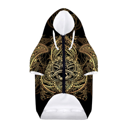 Spiritual Hamsa Hand Of Fatima Print Dog Zip Up Hoodie