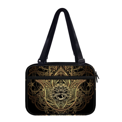 Spiritual Hamsa Hand Of Fatima Print Double Strap Bible Bag