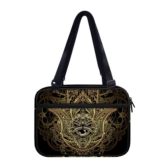 Spiritual Hamsa Hand Of Fatima Print Double Strap Bible Bag