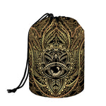 Spiritual Hamsa Hand Of Fatima Print Drawstring Makeup Bag