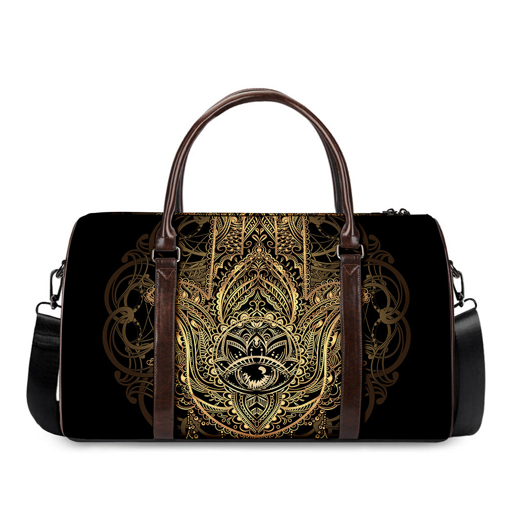 Spiritual Hamsa Hand Of Fatima Print Duffle Bag
