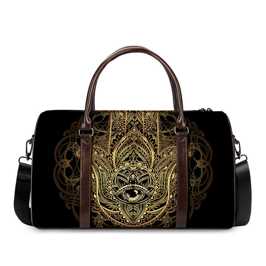 Spiritual Hamsa Hand Of Fatima Print Duffle Bag