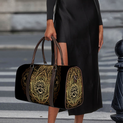 Spiritual Hamsa Hand Of Fatima Print Duffle Bag