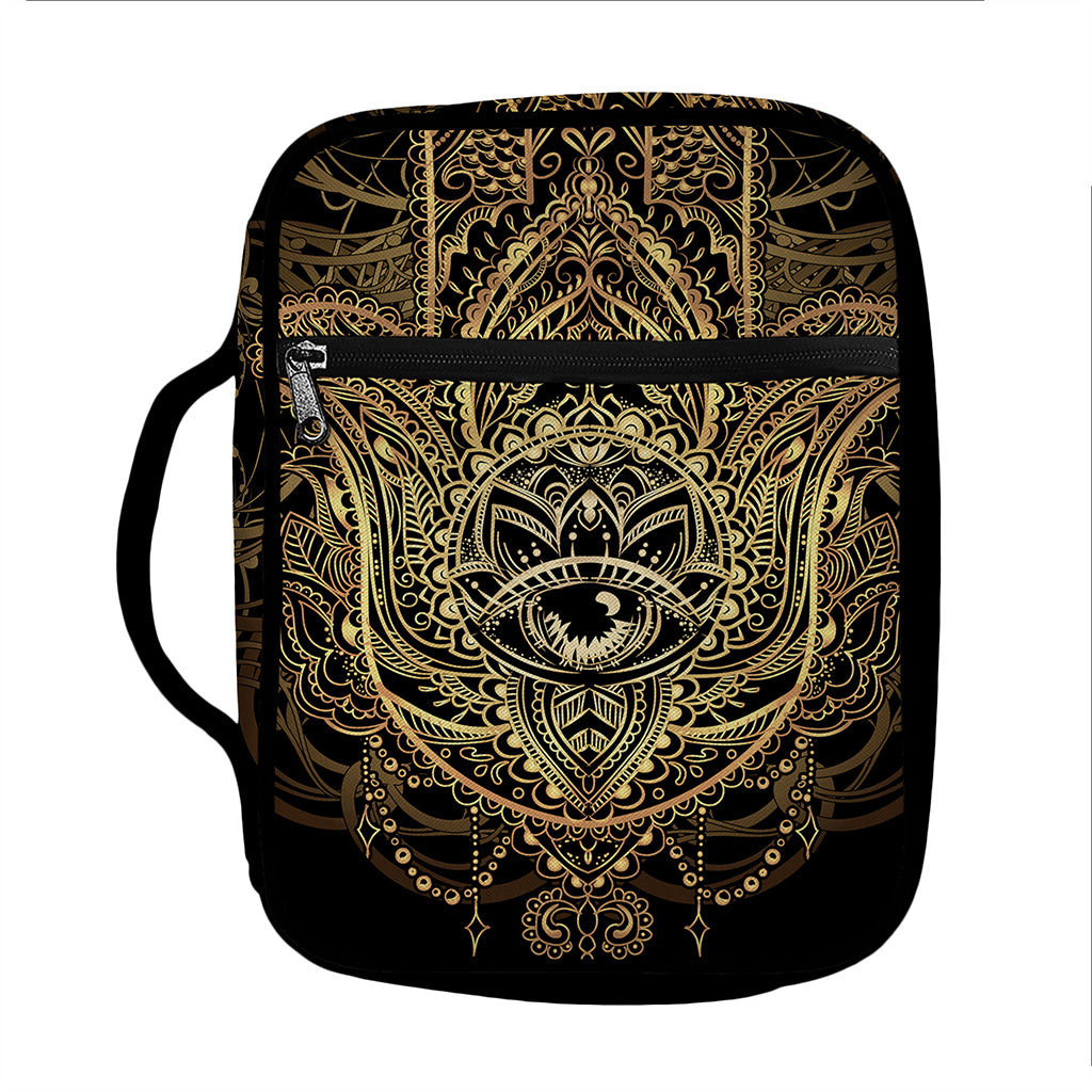 Spiritual Hamsa Hand Of Fatima Print Front Pocket Bible Bag