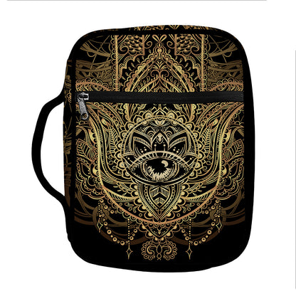 Spiritual Hamsa Hand Of Fatima Print Front Pocket Bible Bag
