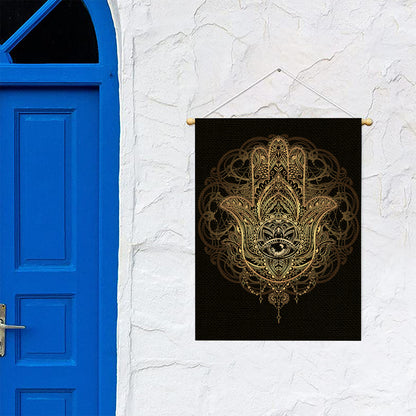 Spiritual Hamsa Hand Of Fatima Print Garden Flag