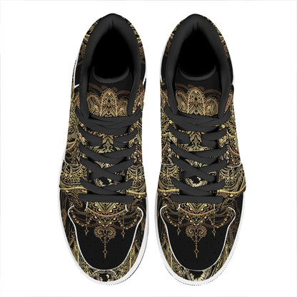 Spiritual Hamsa Hand Of Fatima Print High Top Leather Sneakers