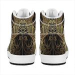 Spiritual Hamsa Hand Of Fatima Print High Top Leather Sneakers