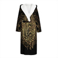 Spiritual Hamsa Hand Of Fatima Print Hooded Bathrobe
