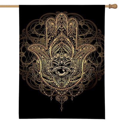 Spiritual Hamsa Hand Of Fatima Print House Flag