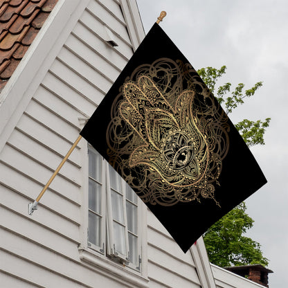 Spiritual Hamsa Hand Of Fatima Print House Flag