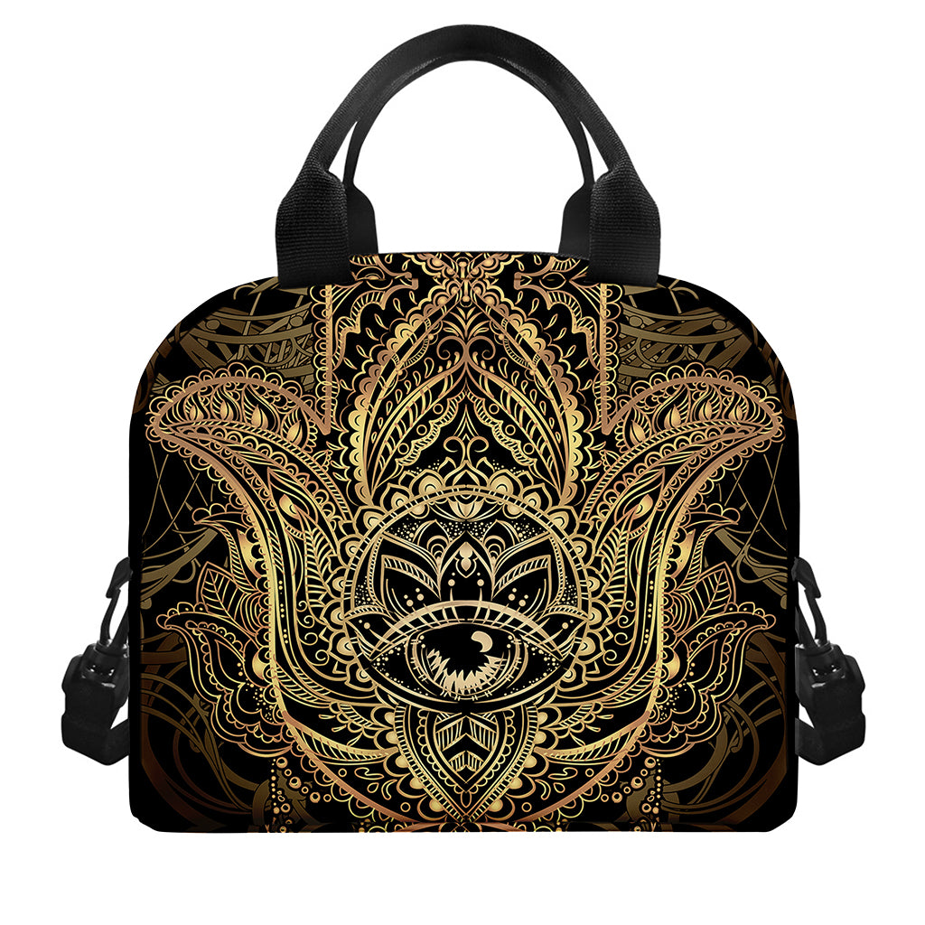 Spiritual Hamsa Hand Of Fatima Print Insulated Lunch Bag