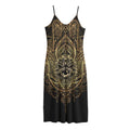 Spiritual Hamsa Hand Of Fatima Print Jersey Midi Cami Dress