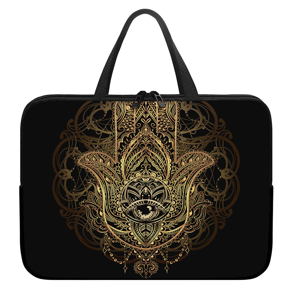 Spiritual Hamsa Hand Of Fatima Print Laptop Sleeve With Handle