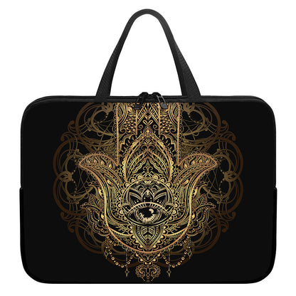 Spiritual Hamsa Hand Of Fatima Print Laptop Sleeve With Handle