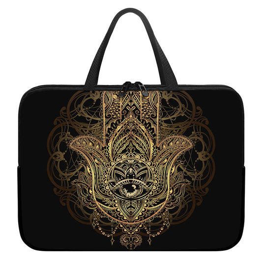 Spiritual Hamsa Hand Of Fatima Print Laptop Sleeve With Handle