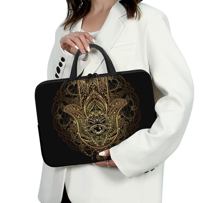 Spiritual Hamsa Hand Of Fatima Print Laptop Sleeve With Handle