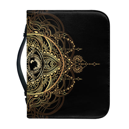 Spiritual Hamsa Hand Of Fatima Print Leather Bible Cover