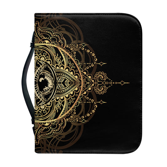 Spiritual Hamsa Hand Of Fatima Print Leather Bible Cover