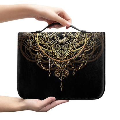 Spiritual Hamsa Hand Of Fatima Print Leather Bible Cover